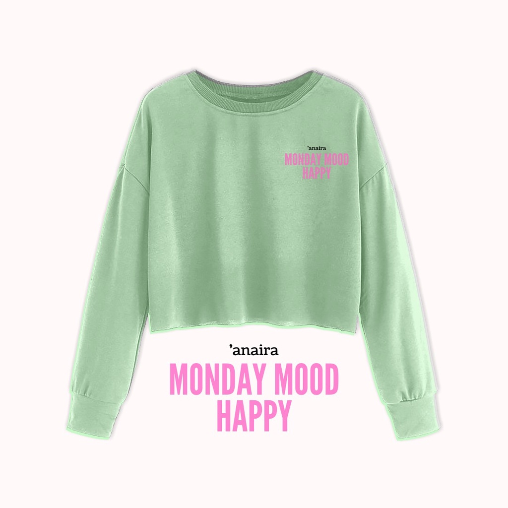 SWEATER CROP MONDAY MOOD HAPPY ANAIRAOFFICIAL