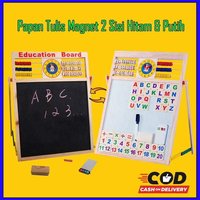 

Papan Tulis Magnet Drawing Board Sempoa Alphabet Mainan Edukasi Anak