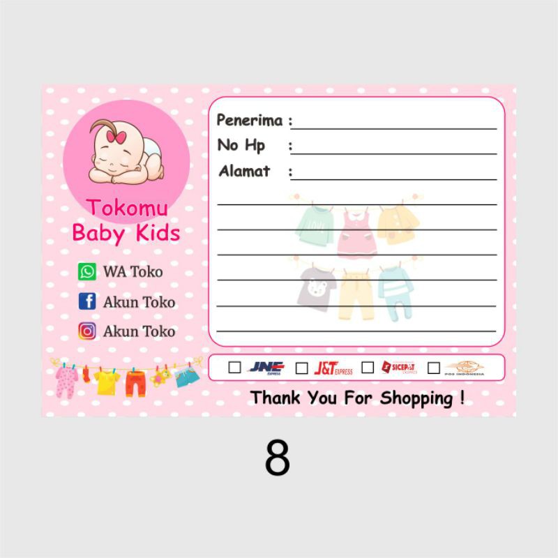 Sticker label pengiriman olshop custom / label pengiriman olshop / shipping sticker-8