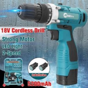 Mailtank Mesin Bor Cordless 18v Batre 2 LED Variable speed