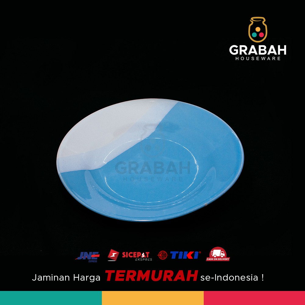 Piring Makan Piring Dua Warna Pelangi Piring Bulat Keramik 8 inch grabah houseware