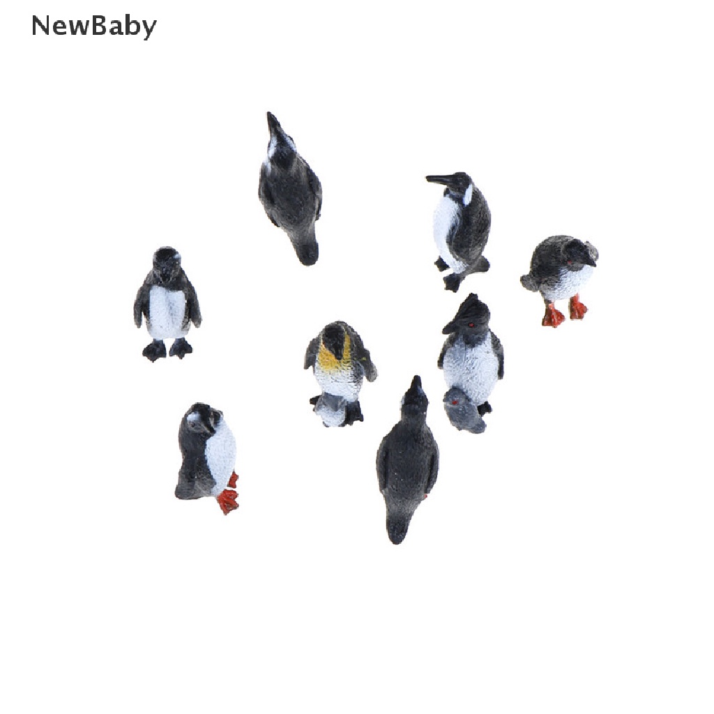 8pcs / set Mainan Figure Model Penguin Kecil Bahan Plastik