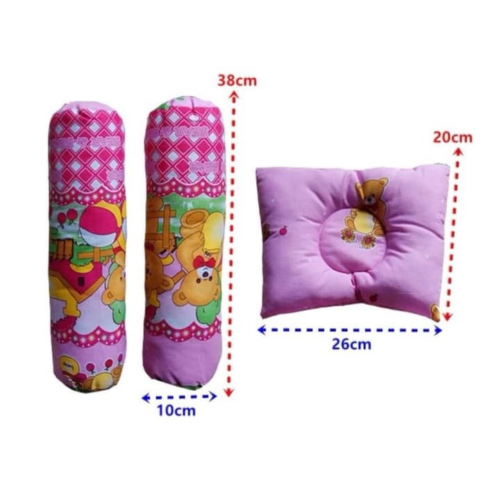 Bantal Guling Kasur Bayi set Ceria 4in1 Motif Random