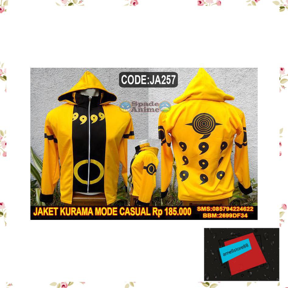 Jaket Pria parasut parka gunung kurama mode casual hoodie, anime naruto spade anime WE81