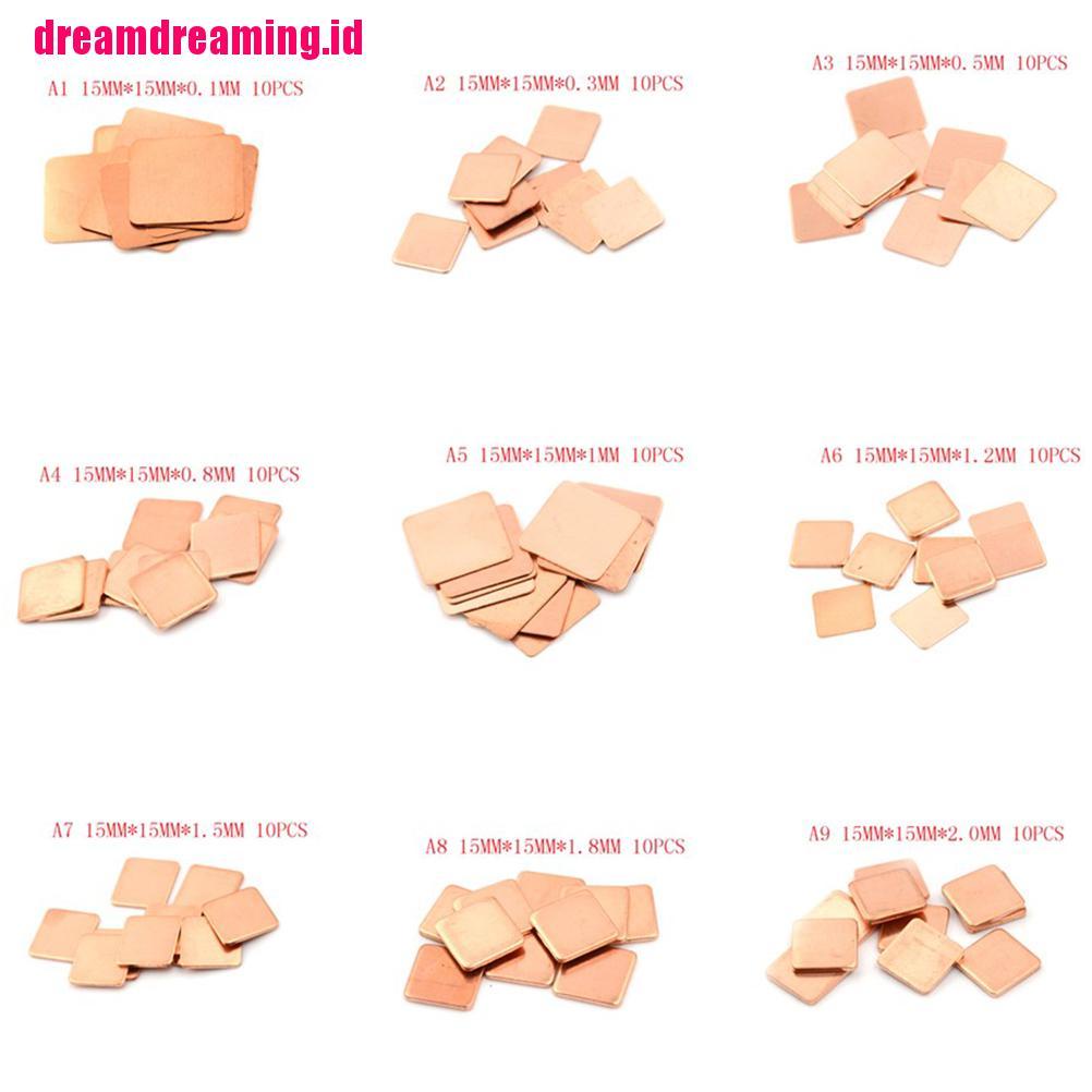 10pcs Lembaran Thermal Pad Bahan Tembaga