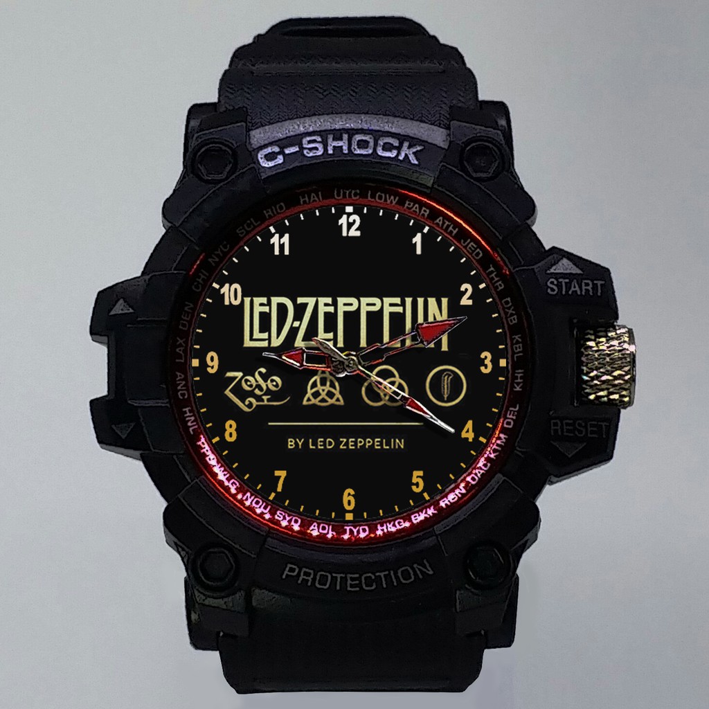 (ISTIMEWA BOSSQUE) JAM TANGAN LED ZEPPELIN  LIST MERAH - EXCLUSIVE 13