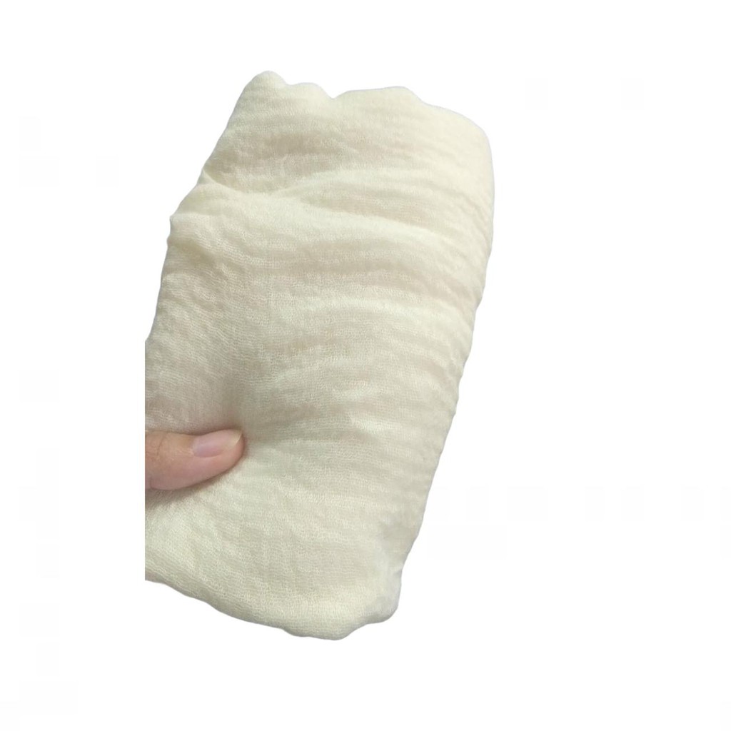 RI04-RI06 FUNSTORE HIJAB PASHMINA CRINKLE SHAWL COTTON WIDE JILBAB BAHAN KATUN PREMIUM IMPORT-Cream