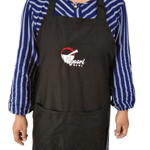 Apron Masak Custom Drill Celemek bordir nama atau logo 8cm Celemek Masak Drill Restoran Bisa order satuan