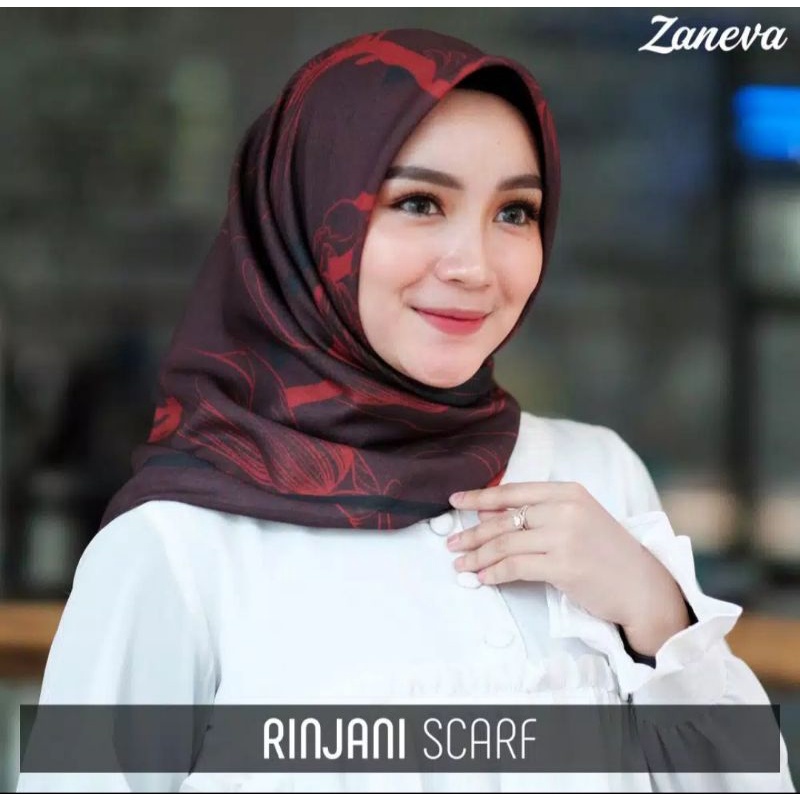 VOAL HIJAB SEGIEMPAT / RINJANI VOAL SCRAF PRINTED By ZANEVA HIJAB