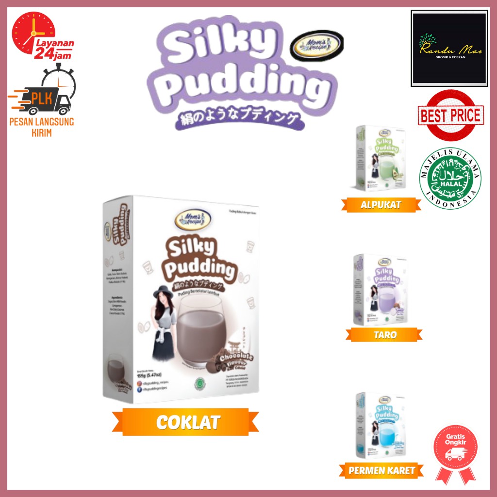 Silky Pudding Forisa Mom's Recipe 155gr Puding Rasa Coklat Pudding Alpukat Pudding Taro Permen Karet