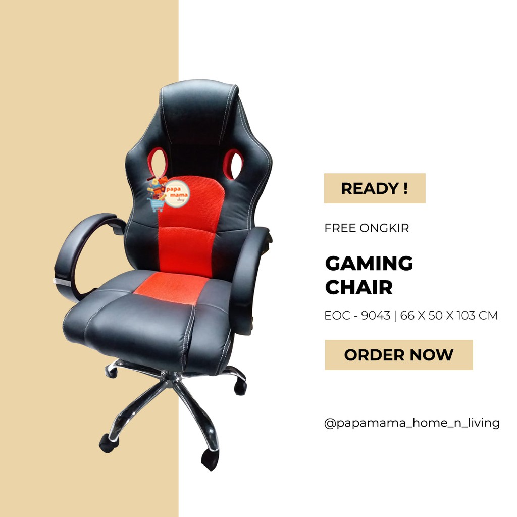 Kursi Gaming EO9043 Kursi Gamer Kaki Hidrolic dan kulit Kursi Gaming EO9043 Kursi Gamer Kaki Hidrolic dan kulit