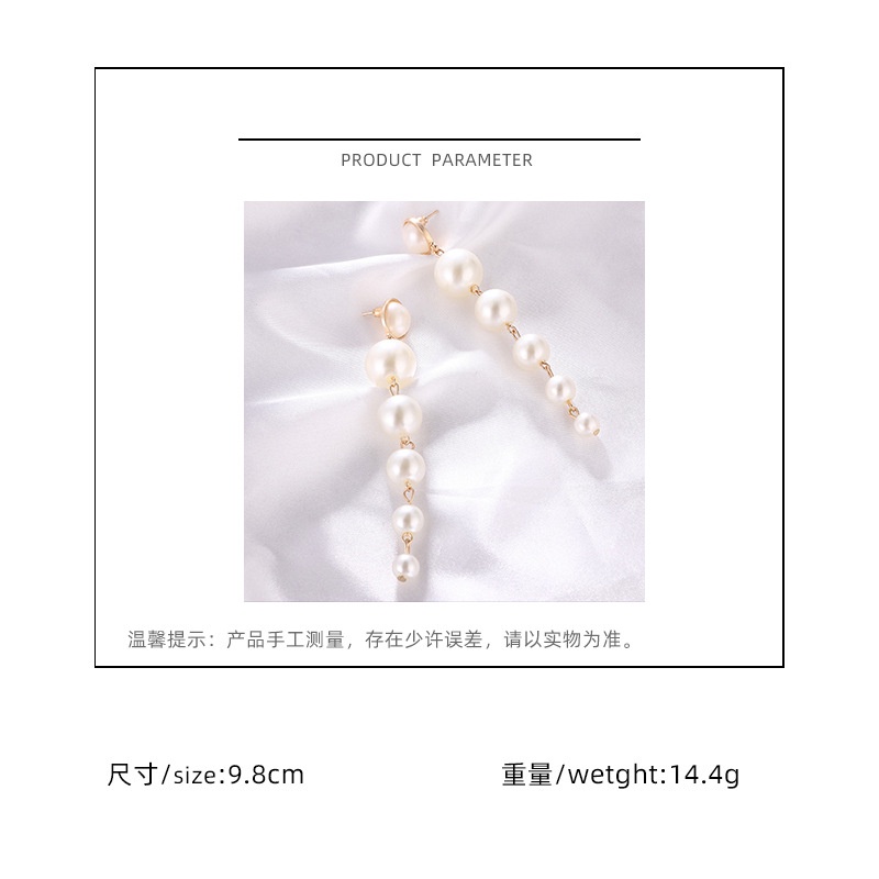 Eropa dan Amerika personalized sederhana pearl anting-anting panjang wanita Korea all-match fashionm