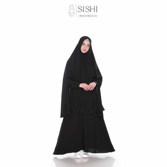 TERMURAH Gamis Set Jumbo Big Size Polos Hitam JetBlack Bonanza Busui Premium Syari by Sishi Indonesi