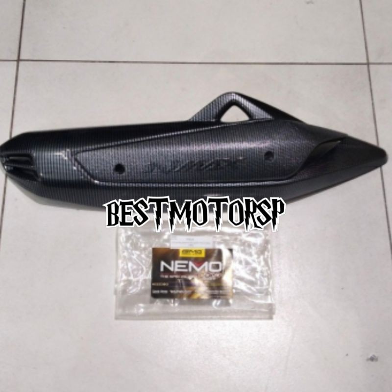 Cover Tutup Knalpot Yamaha Nmax 155 Carbon Nemo Pelindung Knalpot Nmax