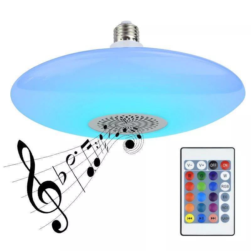 BOHLAM LED MUSIK remote / LAMPU UFO SPEAKER MUSIK RGBW / LAMPU REMOTE WARNA WARNI