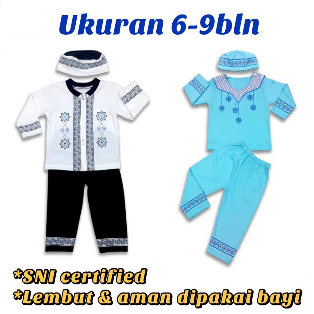 Muslim wear Setelan Panjang Baju Ramadhan / Lebaran dengan Peci CBKS