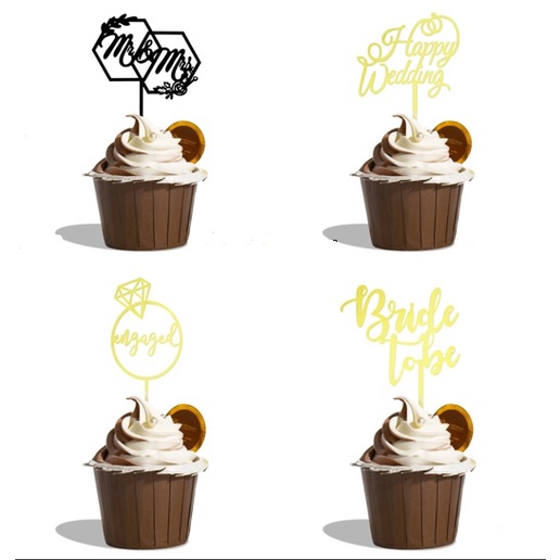 CTM02 Cake Topper WEDDDING MINI Cup Cake Muffin Hias Kue Tart Nikah
