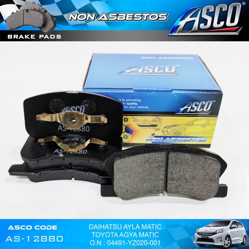 Brake Pad Kampas Rem Depan Set AGYA AYLA Matic AS-12880 ASCO