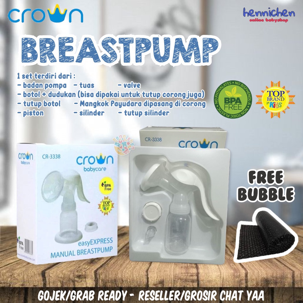 TERMURAH Pompa ASI MANUAL Crown Baby easy EXPRESS manual breastpump CR3338 breast pump / EASYEXPRESS COMPACT ELECTRIC BREASTPUMP CR2638