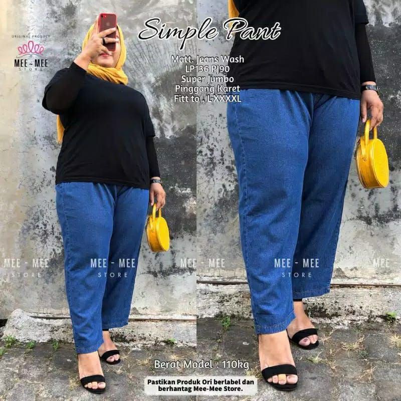 Keropi Pants Wanita Jeans Jumbo Adem Nyaman