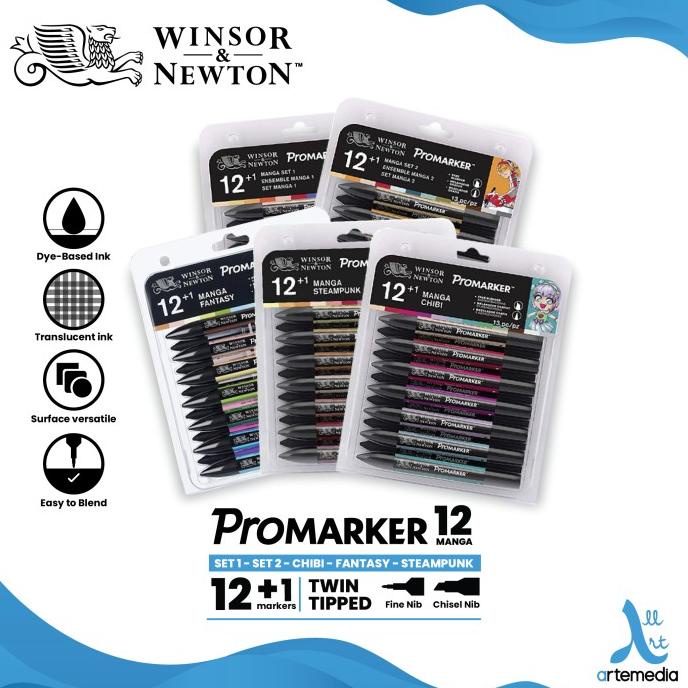 

(BISA COD) Marker Winsor & Newton Promarker Manga Set 12 Dual Point Pena Kuas BERMUTU Kode 72