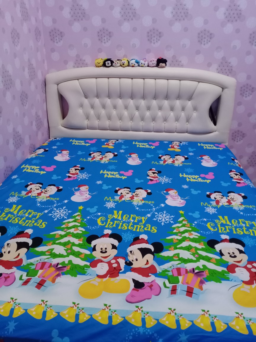 Seprai Homemade Motif Mickey Mouse Minnie Perlengkapan Kamar Tidur Bahan Katun Sarung Bantal Murah