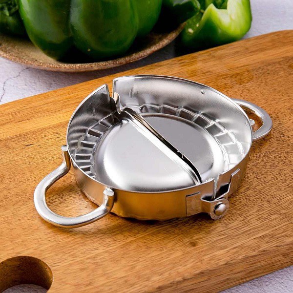 INDOMINI R358 SS STAINLESS CETAKAN PASTEL PANGSIT DUMPLING ALAT ROUND SILVER DIMSUM DUMPLING MOLD