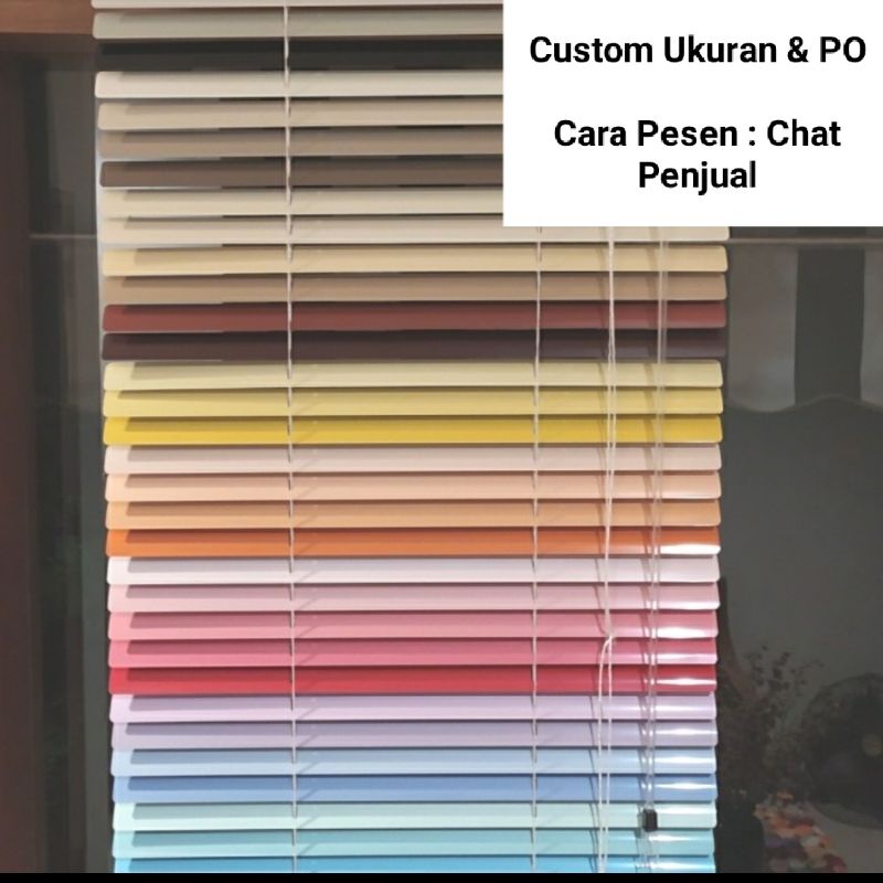 Horizontal Blind Custom Kerai Aluminium Gorden Tirai Kantor Rumah