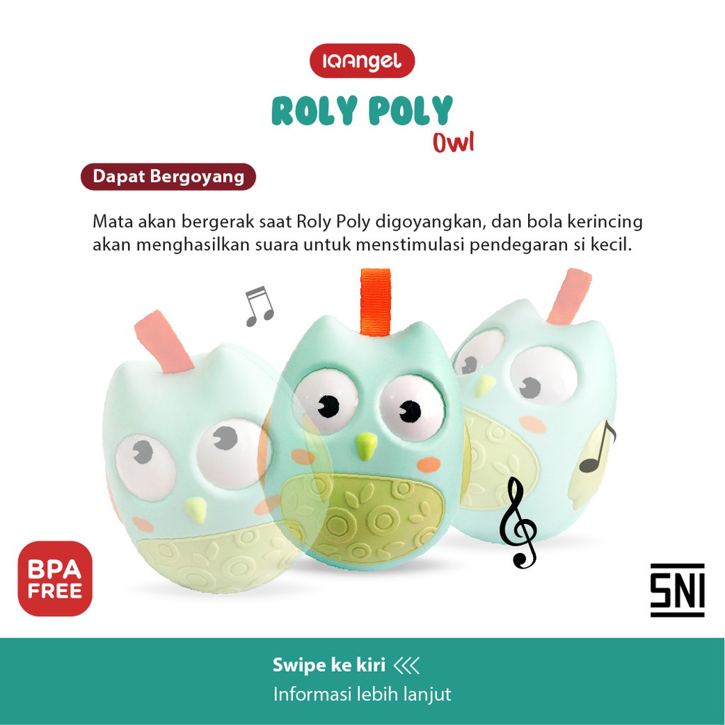 IQ Angel Roly Poly Owl Toys / Rattle mainan Bayi / Mainan Kerincingan Bayi / Mainan Edukasi Bayi