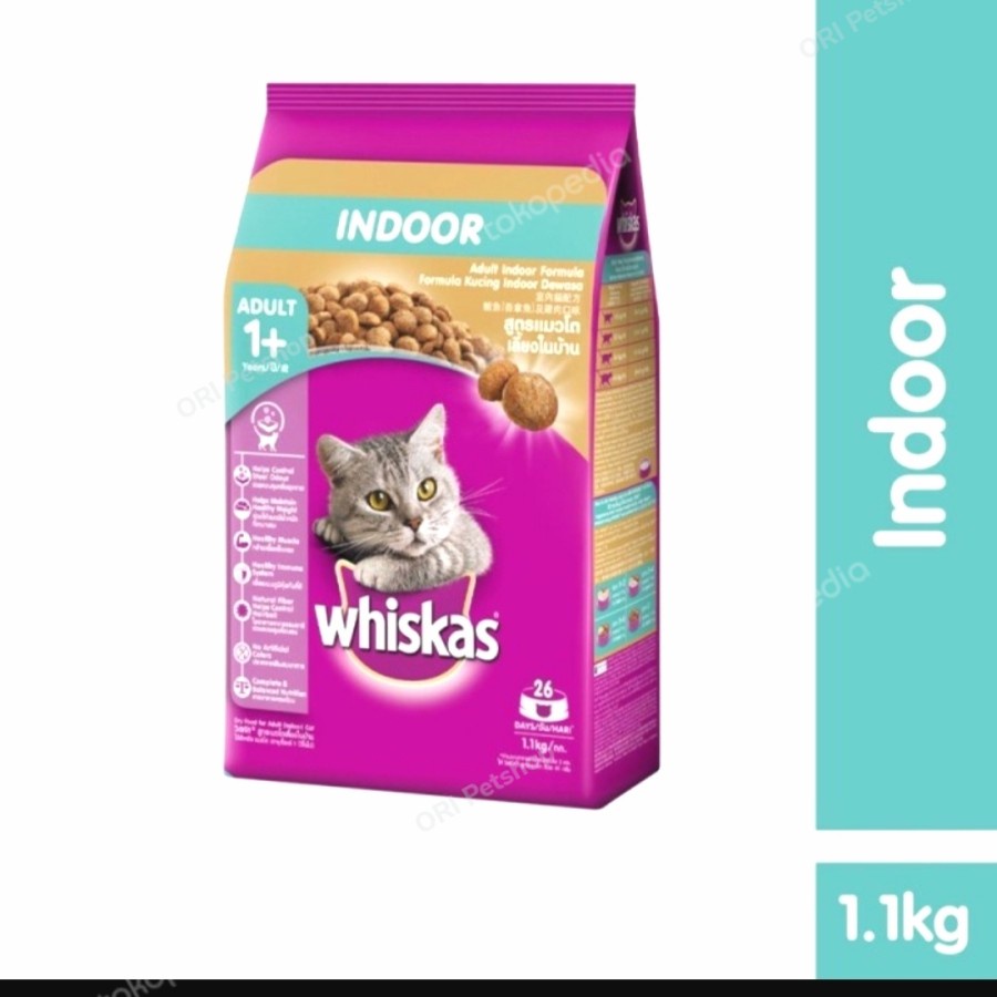 WHISKAS MAKANAN KUCING ADULT INDOOR 1,1KG FRESHPACK