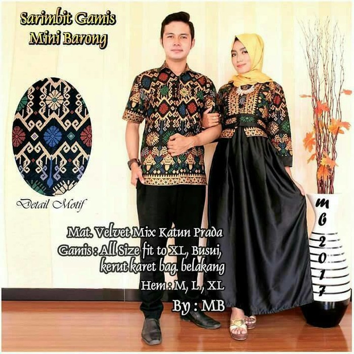 Jual Baju Couple Sarimbit Gamis Batik Prada Barong Seragam Sepasang