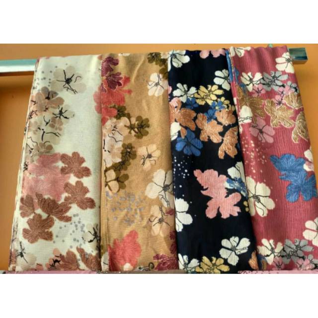 Jilbab hijab khimar corn skin segi empat segiempat 4 motif bella square import ori Malaysia