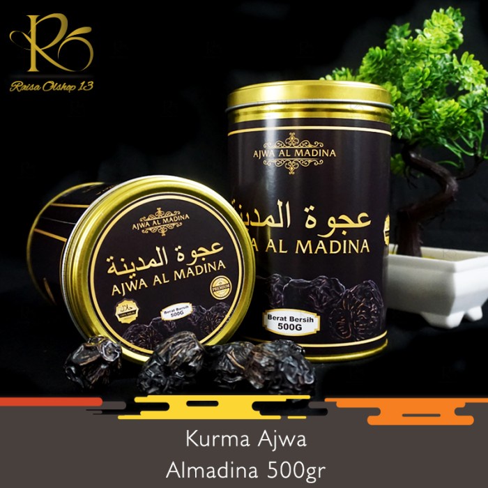 Kurma Ajwa Kaleng 500gr Ajwa Al Madina Kurma Nabi Asli Madinah Grade A