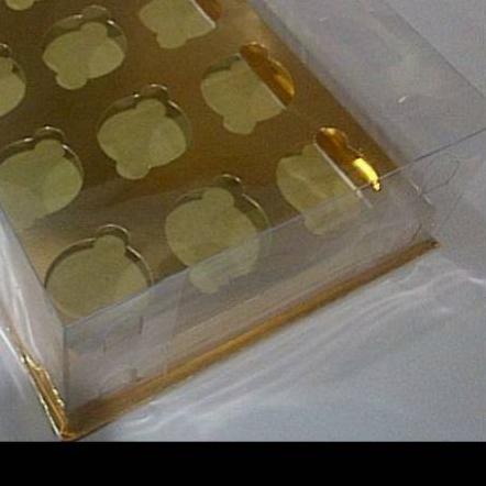 

✰ Box Cupcake isi 12 GOLD 35x25x12 cm Kotak Mika Donat Dus Kue Kardus Emas Muffin Cake Pudding Karton ➵