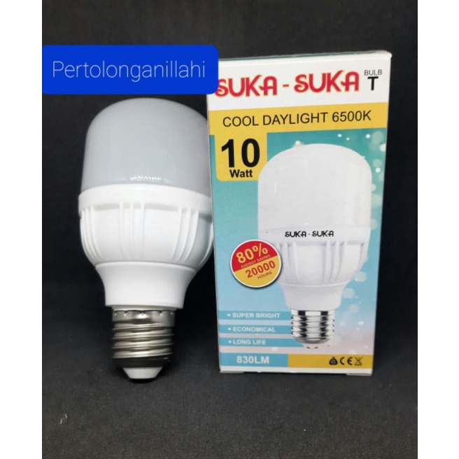 lampu led 10 watt kotak bohlamp promo murah hemat energi 80% cahaya putih terang tahan lama