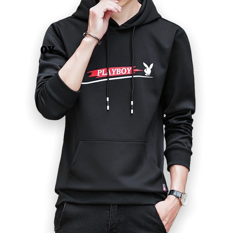 Lilipop.id  Sweater Pria Playboy Hoodie Jumper Basic Polos