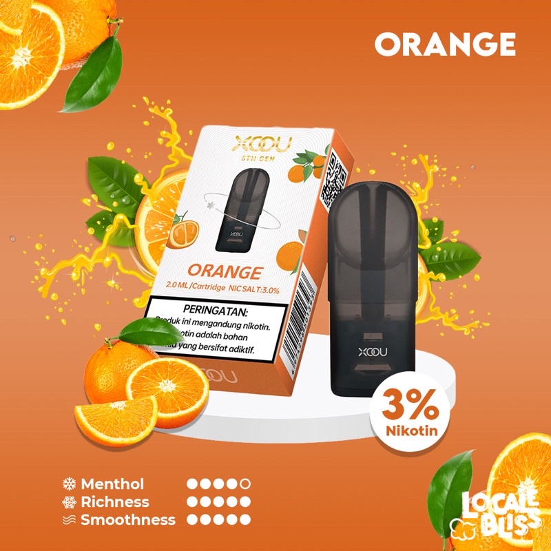 [RELX Infinity &amp; Essential ] XOOU Mint Flavour Catridge Pods Pro Orange