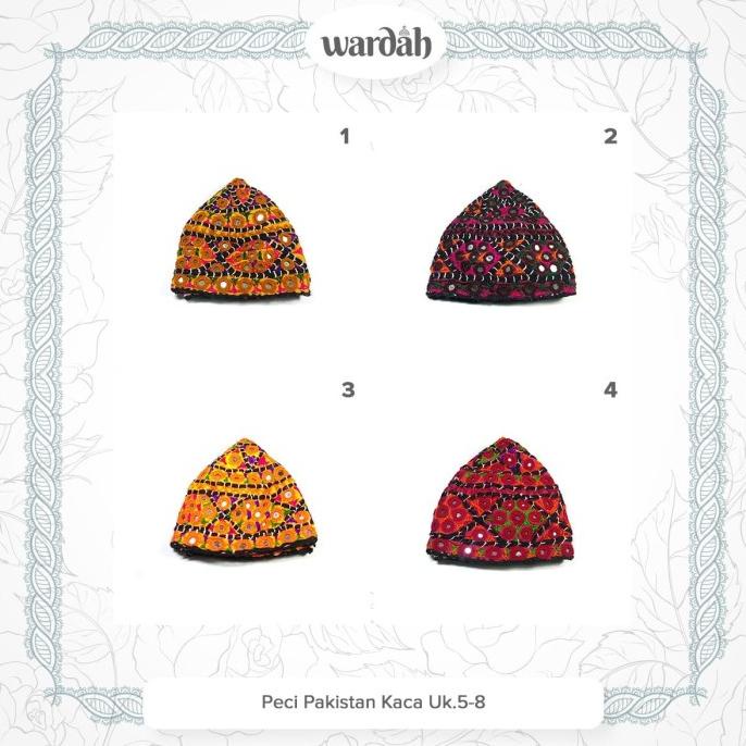 Peci Songkok Kopiah Kopyah Rajut Pakistan Kaca Handmade Warna Motif 1