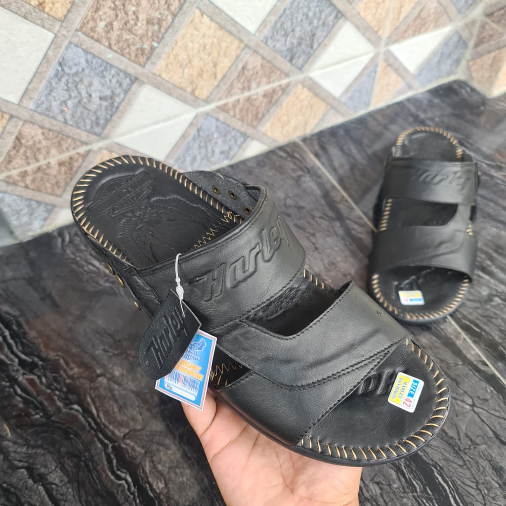 Sandal Kuit pria harley davidson sol karet