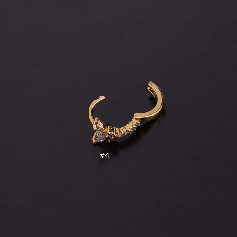 1pc Anting Tindik Tulang Rawan Telinga Bahan Tembaga Dengan Zircon 8mm Untuk Helix Pinna Lobe