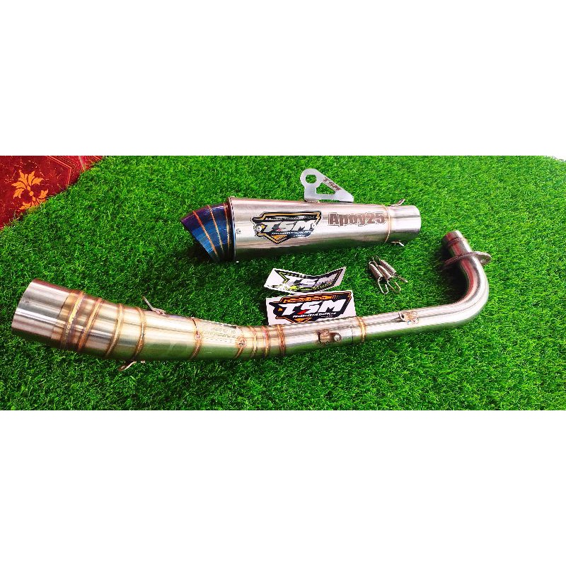 Knalpot racing130cc underbone  jupiter Z vega R Original TSM FREE  LASER NAMA