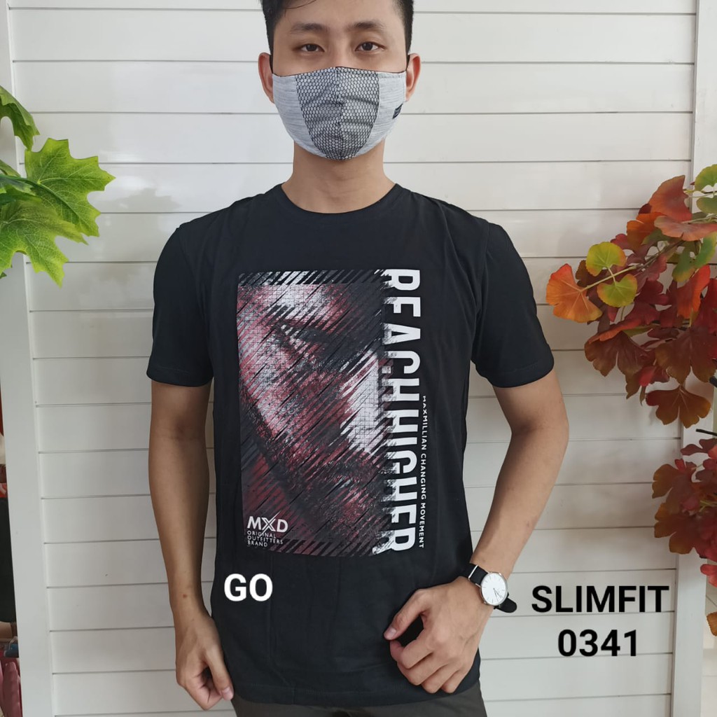 gos gof MAXMILLIAN KAOS C (Slimfit) Pakaian Pria Atasan Kaos Oblong Original Lengan Pendek