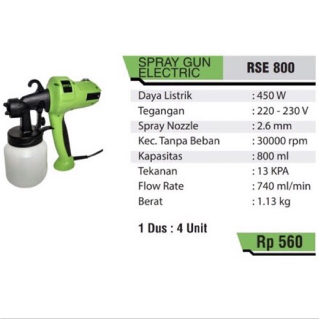 RYU RSE 800 Spray Gun 450W - Alat Semprot Cat 800ml