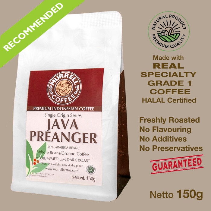 

JAVA PREANGER kopi arabica premium tiwus malabar MURRELL COFFEE - Medium Dark,BIJI