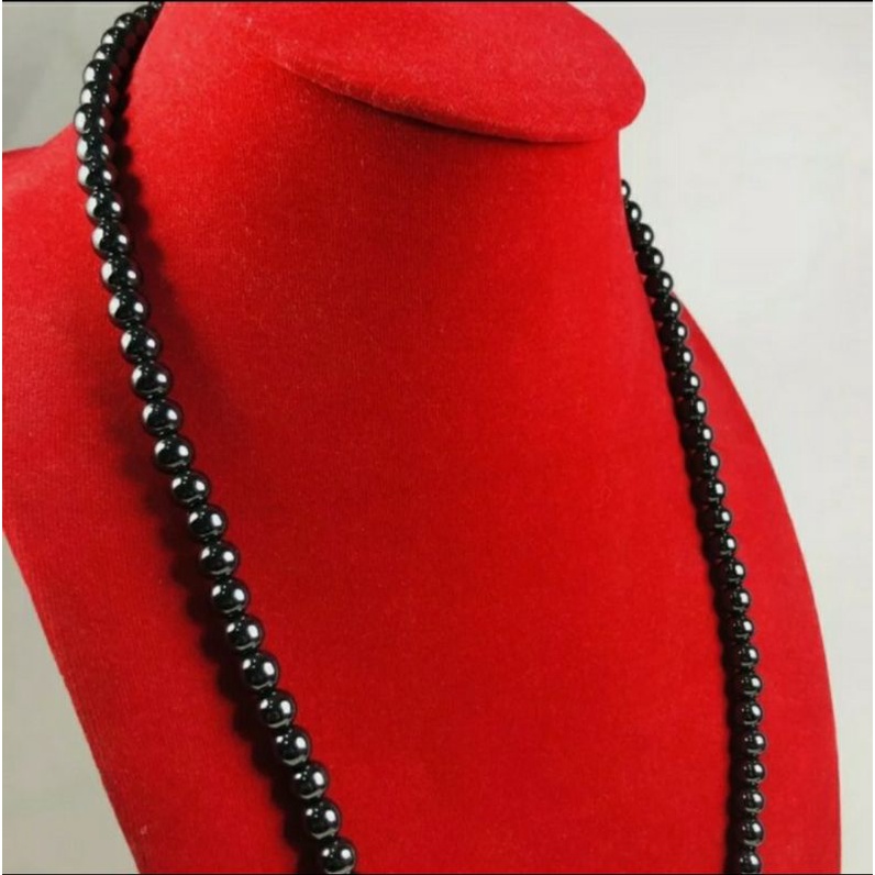 Black Leklai Namphee Thai Amulet Gemstone Top Protect Mala Beads