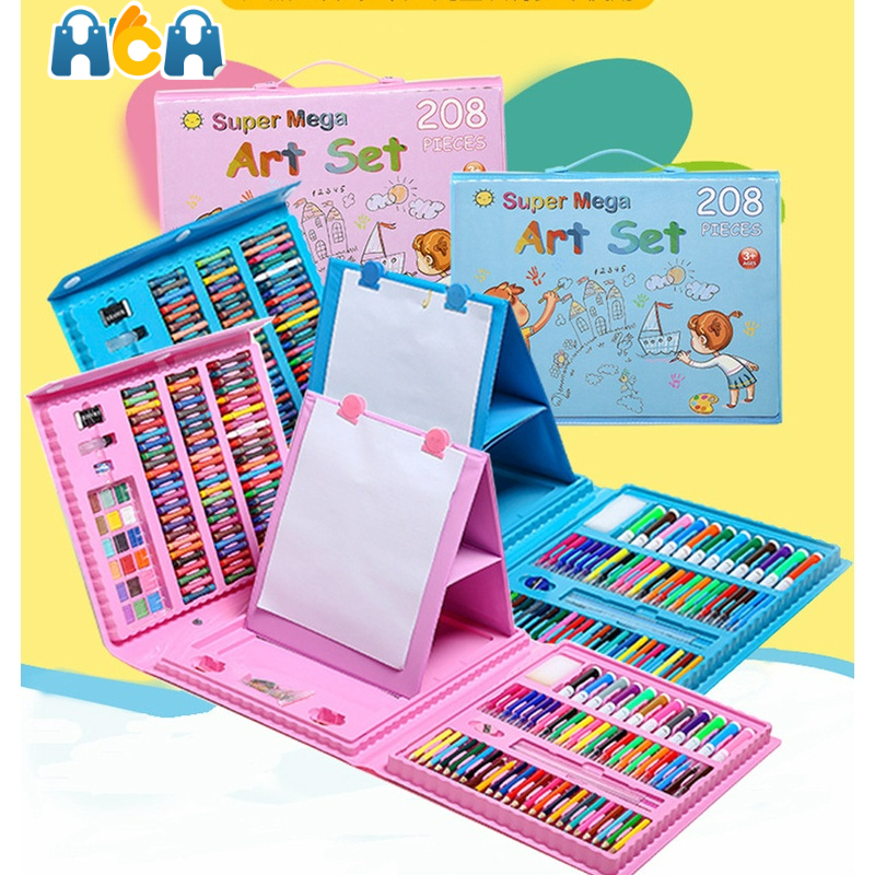 

HCH ART Set 208 Pcs Crayon Mewarnai Warna Pensil Krayon Alat Menggambar Mewarnai Hadiah anak-anak