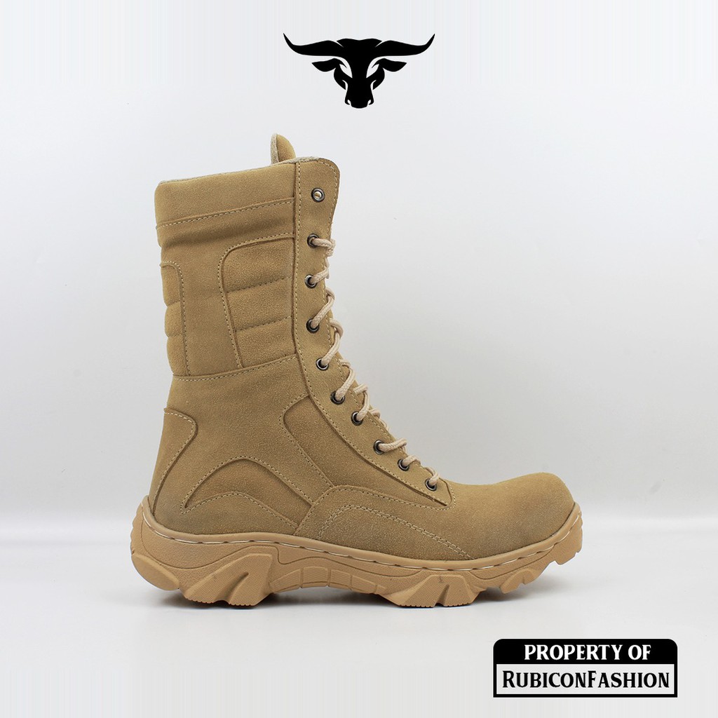 RUBTRACK - Sepatu Pdl Cyber Cream Gurun Boots Tactical Pria Terdapat Safety Ujung Besi Gagah Top Tactical Shoes