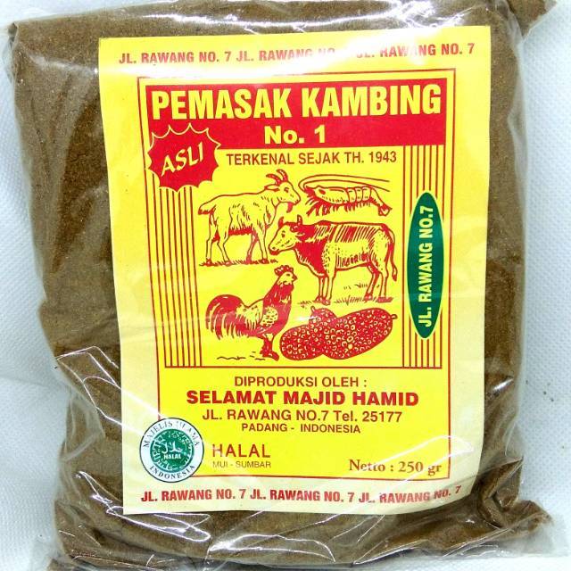 

Bumbu Masak Tempo Dulu Pemasak Kambing No.1 Ramuan Gulai Ayam Daging Cempedak Bebek Udang 250 Gram