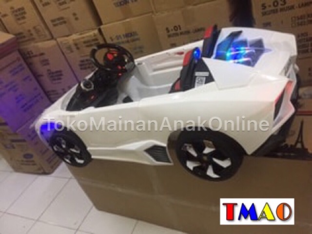 Mobil Aki Mainan Anak Lambrado Lamborghini PMB M6869 2 Anak Remote M 6869 Murah-6