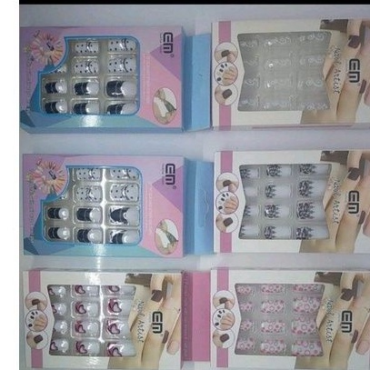 12 set kuku palsu bagus box set lem bagus